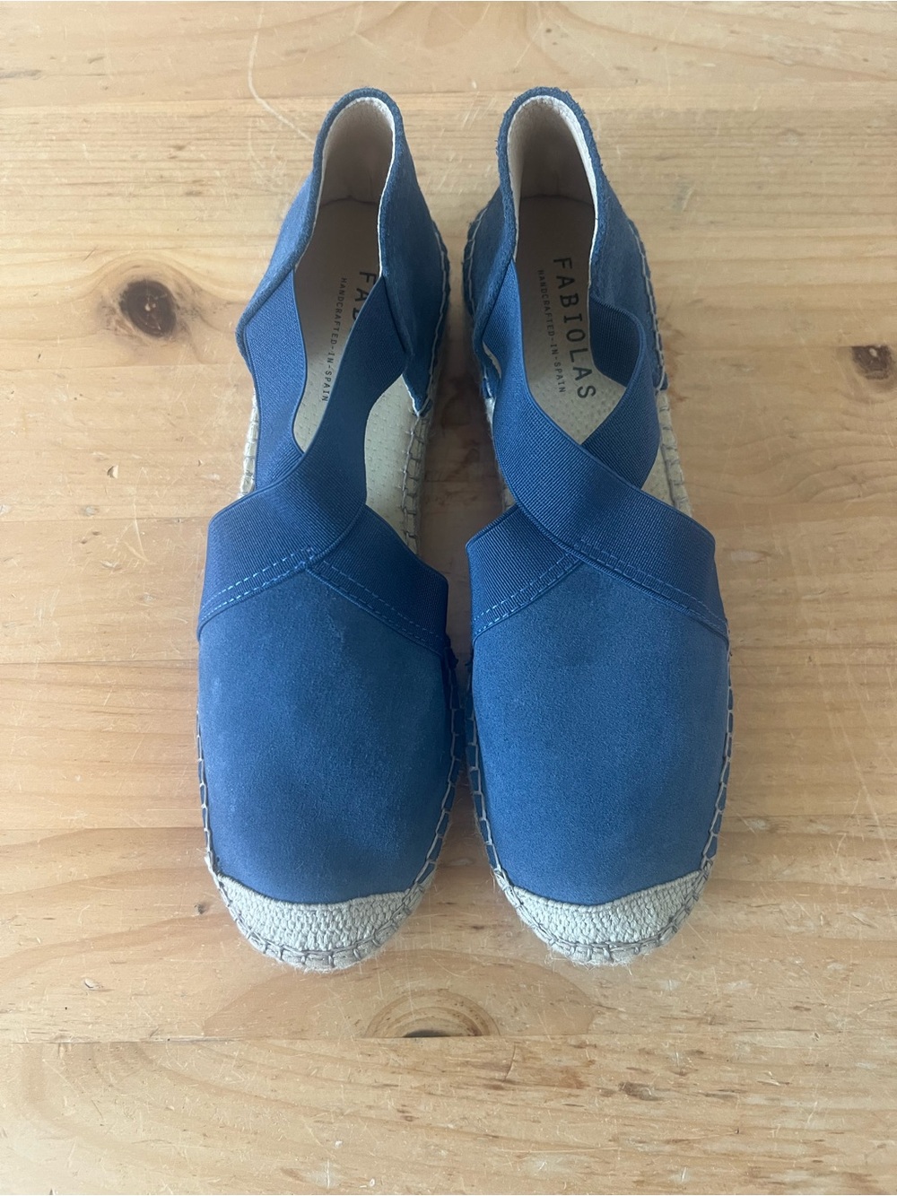 Fabiolas Espadrille Flats Womens EU‎ 38 US 7.5 Blue Suede Slip On Spain Luxury